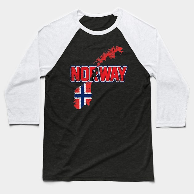 norway flag grunge Baseball T-Shirt by ShirtsShirtsndmoreShirts